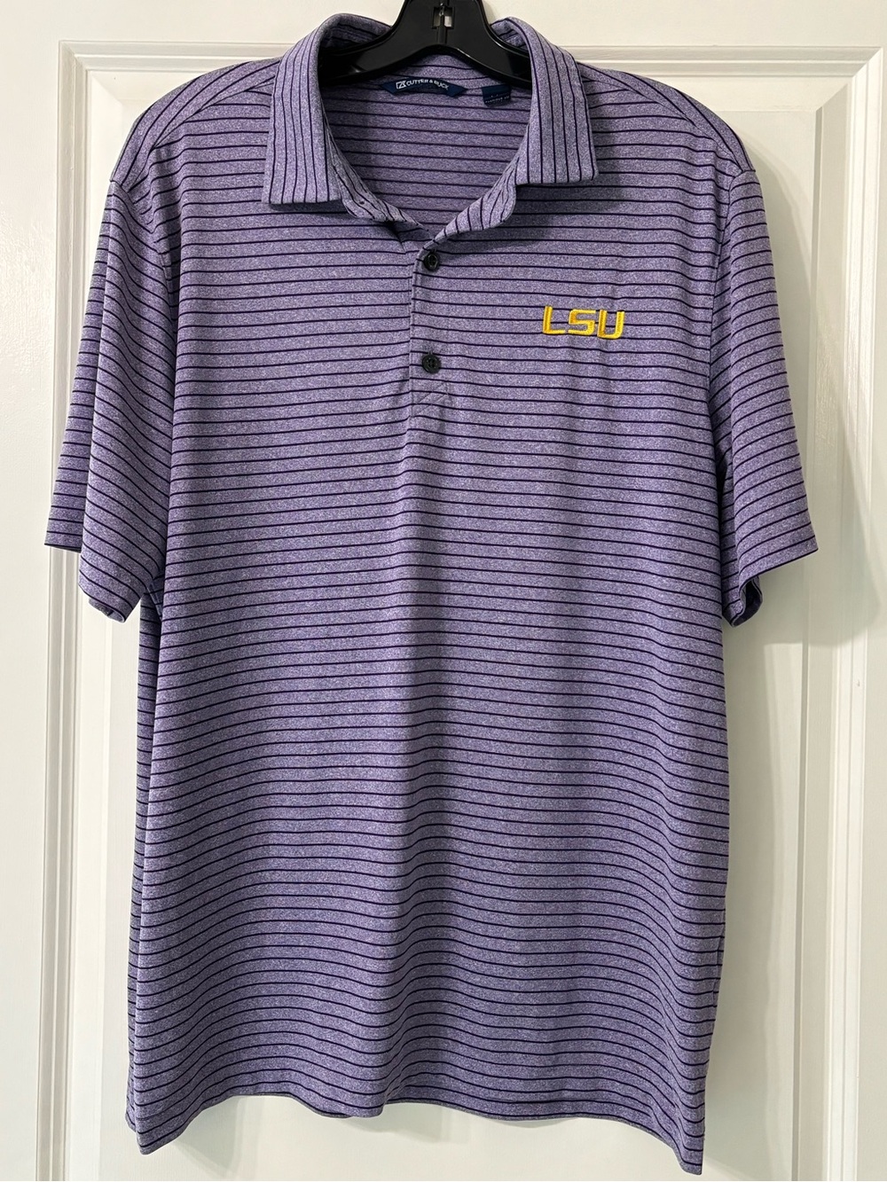 Cutter & Buck LSU Striped Polo size Large